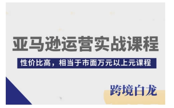 亚马逊运营实战课程，亚马逊从入门到精通，性价比高，相当于市面万元以上元课程-简创项目网