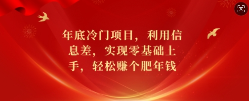 年底冷门项目，利用信息差，实现零基础上手，轻松赚个肥年钱【揭秘】-简创项目网