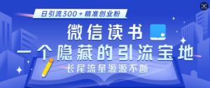 微信读书，一个隐藏的引流宝地，不为人知的小众打法，日引流300+精准创业粉，长尾流量源源不断-简创项目网