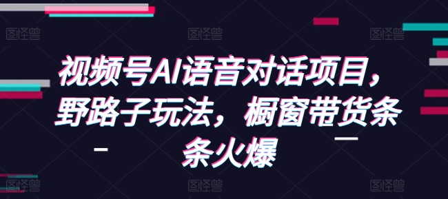 视频号AI语音对话项目，野路子玩法，橱窗带货条条火爆-简创项目网