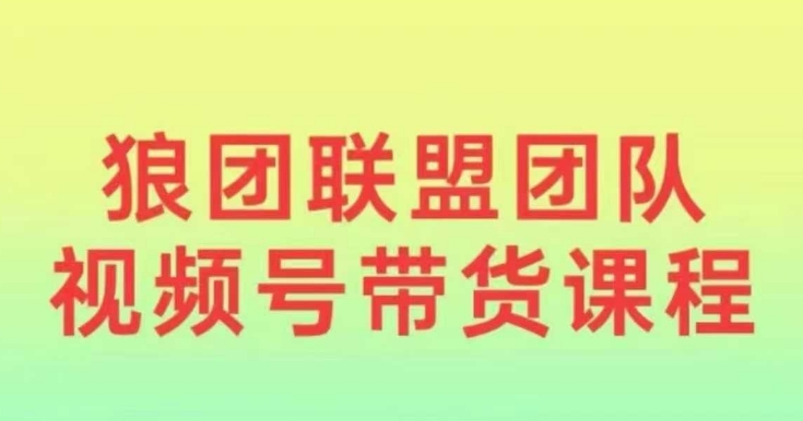 狼团联盟2024视频号带货，0基础小白快速入局视频号-简创项目网