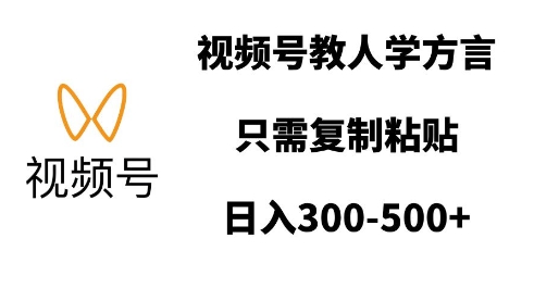 视频号教人学方言，只需复制粘贴，日入多张-简创项目网