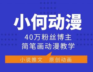 小何动漫简笔画动漫教学，40万粉丝博主课程，可做伙伴计划、分成计划、接广告等-简创项目网