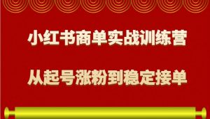 小红书商单实战训练营,从0到1教你如何变现,从起号涨粉到稳定接单,适合新手-简创项目网
