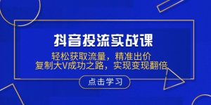 抖音投流实战课，轻松获取流量，精准出价，复制大V成功之路，实现变现翻倍-简创项目网