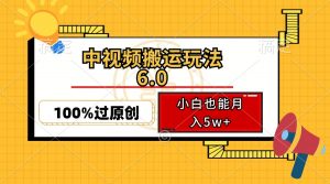 中视频搬运玩法6.0，利用软件双重去重，100%过原创，小白也能月入5w+-简创项目网