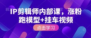 IP剪辑师内部课，涨粉跑模型+挂车视频-简创项目网