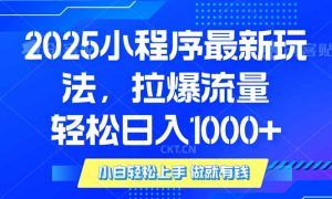 2025年小程序最新玩法，流量直接拉爆，单日稳定变现1000+-简创项目网