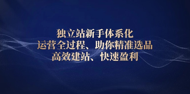 独立站新手体系化 运营全过程，助你精准选品、高效建站、快速盈利-简创项目网