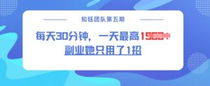 副业她只用了1招，每天30分钟，无脑二创，一天最高1.5k-简创项目网