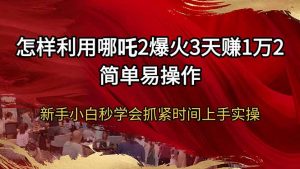 怎样利用哪吒2爆火3天赚1万2简单易操作新手小白秒学会抓紧时间上手实操-简创项目网
