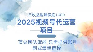 2025视频号代运营 日躺赚1000＋ 只需提供账号-简创项目网
