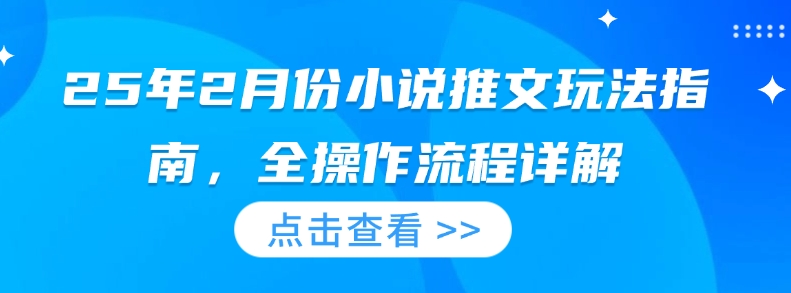 25年2月份小说推文玩法指南，全操作流程详解-简创项目网