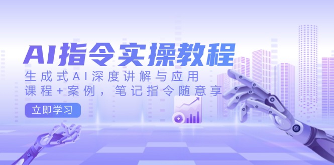 AI指令实操教程，生成式AI深度讲解与应用，课程+案例，笔记指令随意享-简创项目网