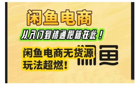 闲鱼电商实战课，从入门到精通秘籍在此，闲鱼电商无货源玩法超燃!-简创项目网