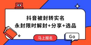 抖音被封转实名攻略，永久封禁也能限时解封，分享解封后高效选品技巧-简创项目网