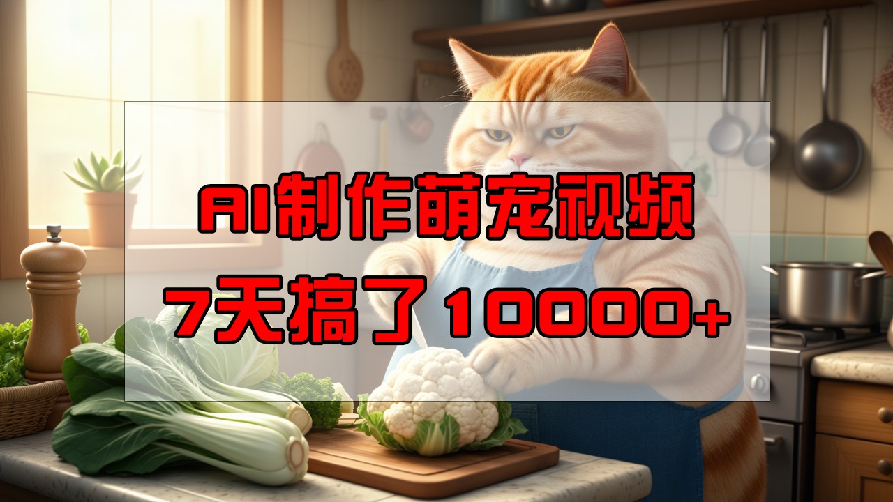 靠AI制作萌宠视频，7天搞了1万+，操作简单门槛低，有手机就行-简创项目网