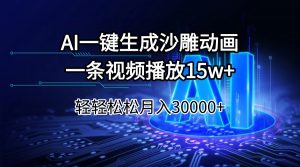 AI一键生成沙雕动画一条视频播放15Wt轻轻松松月入30000+-简创项目网