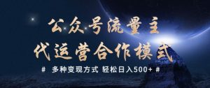 公众号流量主代运营  多种变现方式 轻松日入5张【揭秘】-简创项目网