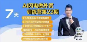 AI闪电做外贸训练营第22期：Al快速选品+小白1小时完成独立站搭建+10分钟获取200个客户等-简创项目网