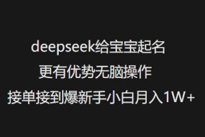 deepseek给宝宝起名更有优势无脑操作接单接到爆新手小白月入1W+-简创项目网