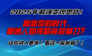 2025年最强变现思路，割韭菜的时代， 普通人如何翻身做镰刀？【揭秘】-简创项目网