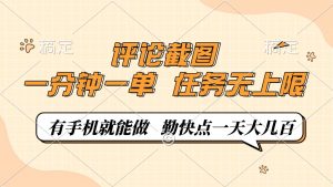 评论截图，一分钟一单，有手机就能做，任务无上限，轻松一天大几百-简创项目网