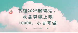 书旗2025新玩法，收益突破上限10000，小白可做-简创项目网