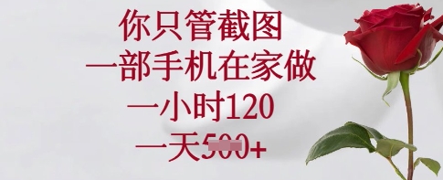 你只管截图，一部手机在家做，一小时120.一天5张【揭秘】-简创项目网