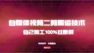 详细教你自媒体视频二剪搬运技术，自己加工100%过原创，无脑搬运-简创项目网