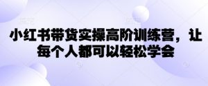 小红书带货实操高阶训练营,让每个人都可以轻松学会-简创项目网