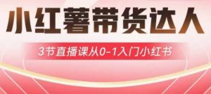 小红薯达人带货启航计划，3节直播课从0-1入门小红书-简创项目网
