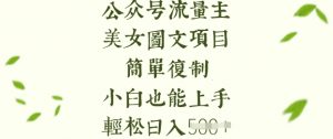 流量主长期收益项目，美女图片简单复制，小白也能上手，轻松日入5张-简创项目网