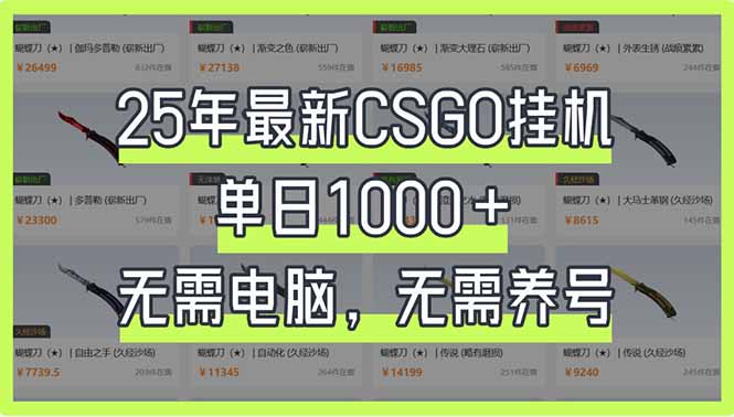 25年最新CSGO挂机系统，单日1000+，无需电脑，无需养号，0基础可上手-简创项目网