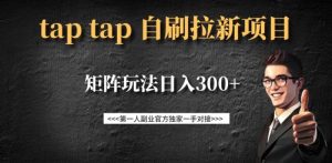 taptap拉新自刷项目，一个新用户14元，矩阵玩法日入300+-简创项目网