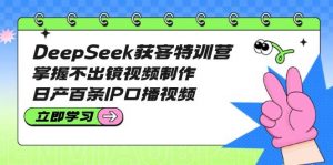DeepSeek获客特训营：掌握不出镜视频制作，日产百条IP口播视频-简创项目网
