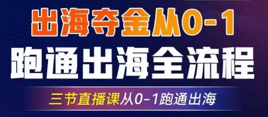 2025出海夺金从0-1跑通出海全流程，三节直播课从0-1跑通出海，教你用AI跑通全流程-简创项目网
