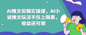 AI推文剪辑实操课，AI小说推文玩法不仅上限高，收益还可观-简创项目网
