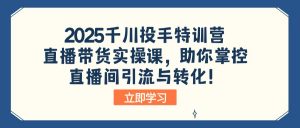 2025千川投手特训营:直播带货实操课,助你掌控直播间引流与转化!-简创项目网