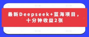 最新Deepseek+蓝海项目，十分钟收益2张-简创项目网