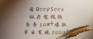 用DeepSeek做疗愈视频，条条10W+爆款，单日变现多张-简创项目网