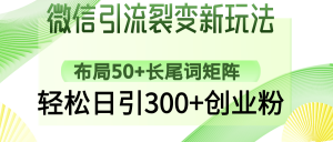 微信引流裂变新玩法：布局50+长尾词矩阵，轻松日引300+创业粉-简创项目网