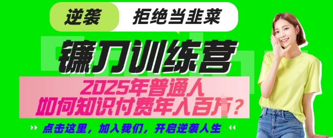 【网创项目终点站-镰刀训练营超级IP合伙人】25年普通人如何通过知识付费实现逆袭【揭秘】-简创项目网