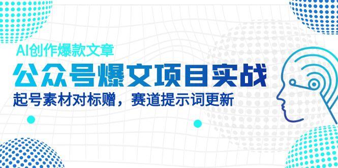 公众号爆文项目实战，AI创作爆款文章，起号素材对标赠(附赛道AI提示词-简创项目网