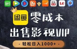 零成本卖影视会员，一天卖出上百单，轻轻松松日入1000+-简创项目网