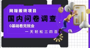 网创搬砖项目，国内问卷调查，0基础看完就会 一天轻松三四张，靠谱副业干就完了【揭秘】-简创项目网