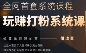 2025行业首套全网全域打粉系统神课,做流量做离钱最近的事,一套新手入行打粉引流必备课-简创项目网