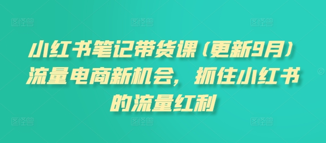 小红书笔记带货课(更新25年4月)流量电商新机会，抓住小红书的流量红利-简创项目网