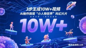 3步生成10W+视频，AI制作微观“小人物世界”科幻大片，条条万赞，1条作品涨粉2.3W-简创项目网