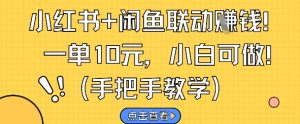 小红书+闲鱼联动挣钱，一单10元，小白可做-简创项目网
